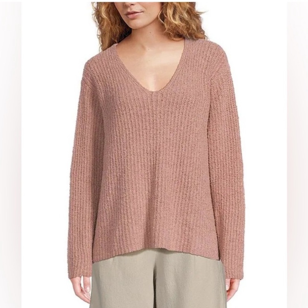 NWT Eileen Fisher Textured V-Neck Organic
Cotton Cashmere Blend Sweater